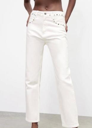 Стильні білі джинси zara