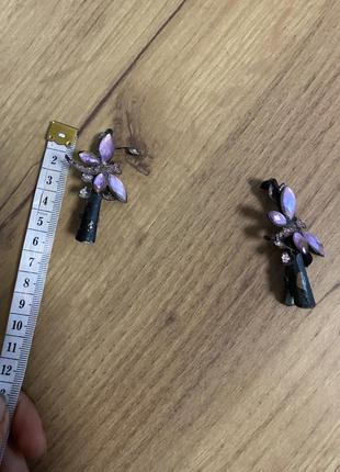 Шпильки маленькі затискачі фіолетові метелики 2 шт3 фото