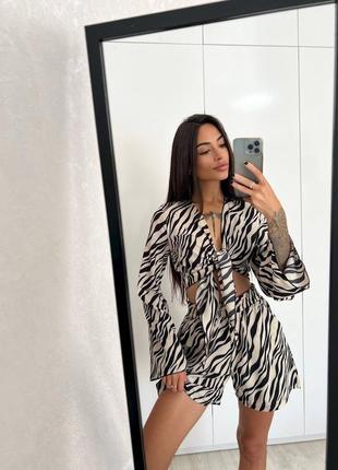 Костюм принт зебра
