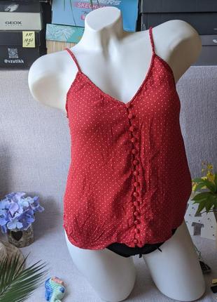Крутий червоний топ на бретелях. 36/38