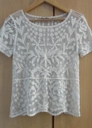 Супер брендовая блуза блузка хлопок вышивка