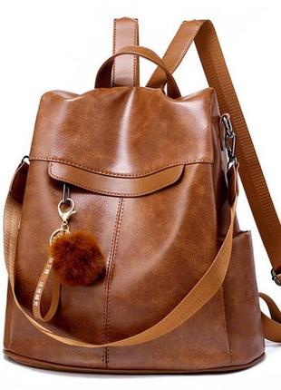 Жіночий рюкзак сумка з брелоком5 фото