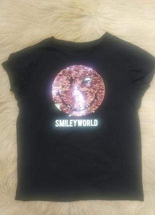 Футболка з смайликом,паєтки перевертаються .smiley world2 фото