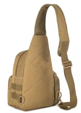 Мужская сумка тактическая через плечо хаки - размер сумки 35*20*12см, 3 кармана спереди и 1 кармашек боковой2 фото