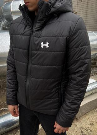 Куртка under armour мужская черная демисезонная / курточка андер армор мужская черного цвета на весну и осень