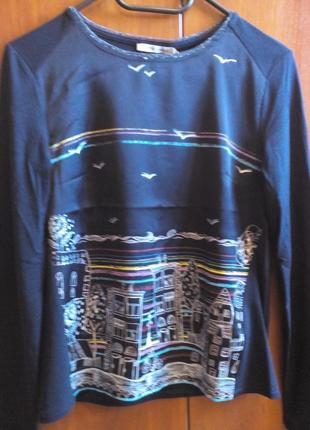 Лонгслив оригинальный принт нарядный для стройняшки последний3 фото
