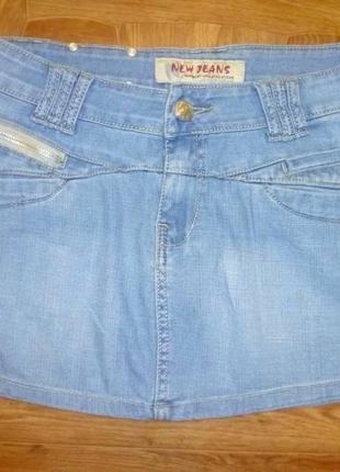 Брендовая джинсовая мини юбка new jeans,размер l-xl-xxl,весна-лето,короткая2 фото