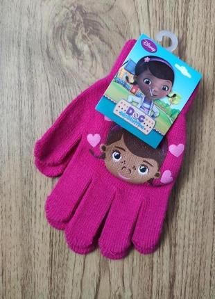Дитячі рукавички для дівчинки яскраві доктор плюшева disney