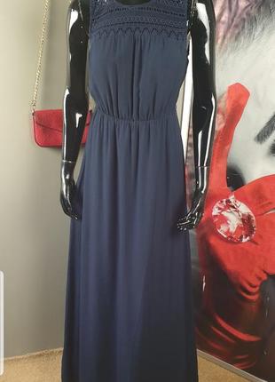 Натуральное платье миди с кружевом р.40/12