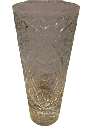 Кришталева ваза для квітів 34 см. 3