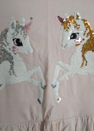 Ошатне плаття поні з паєтками-перевертнями 134 см2 фото