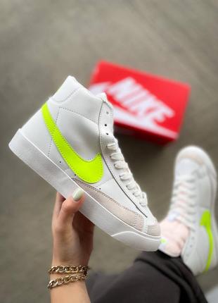 Женские кроссовки nike blazer mid ‘77 vintage ‘white’ neon 36-37-38-39-40-41