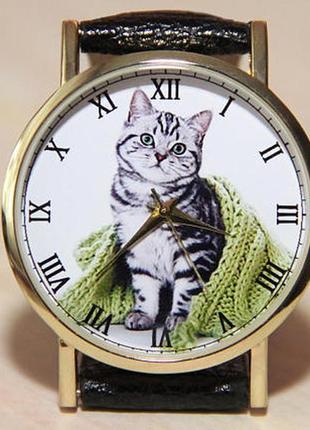 Часы кот, женские часы, детские часы, часы подарок