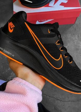 Мужские кроссовки nike air zoom black orange #найк