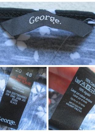 Суперовая хлопковая футболка батал в цветочный принт под резинку george ❣️❇️❣️7 фото