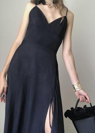 100% віскоза. чорна сукня на літо ассиметрична з розрізом7 фото