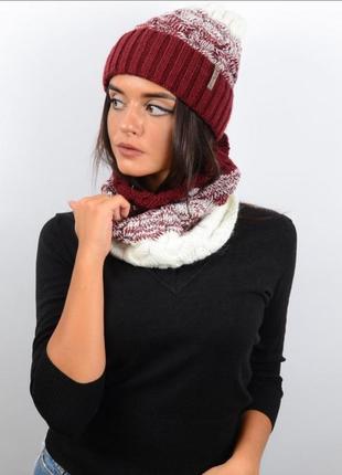 Ог 56-58 набор комплект новый тёплый женский шапка и бафф хомут sofi