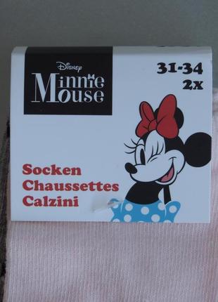 Комплект дитячі шкарпетки / детские носки / минни маус / минерва маус 31-34 р.