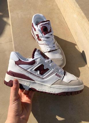 Кросівки new balance 550 white burgundy1 фото