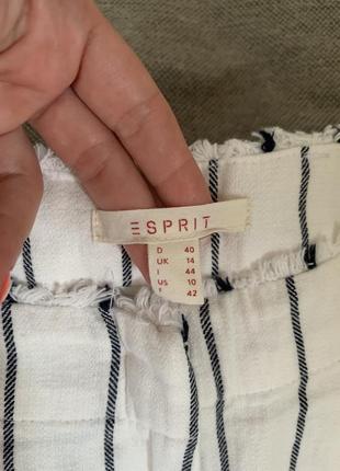 Шорты натуральные esprit в полоску белые льняные6 фото