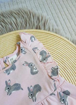 Нежное платье с кроликами фирмы h&m, на 12/18 месяцев2 фото