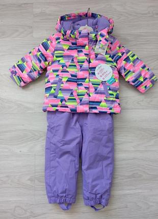 Зимовий комплект для дівчаток куртка + штани комбінезон1 фото