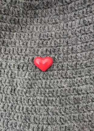 Червоне серце. керамічний значок1 фото