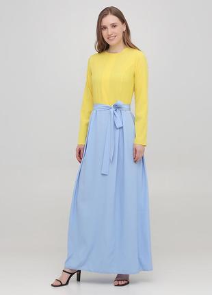 Жіноче плаття sonia (28222-yellow/blue)1 фото