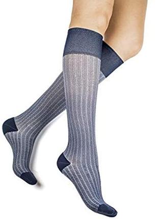 Dr comfort компрессионные чулки носки rejuva health m мужские женские 20-30 мм рт.ст. елочка синие2 фото