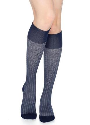 Dr comfort компрессионные чулки носки rejuva health m мужские женские 20-30 мм рт.ст. елочка синие3 фото