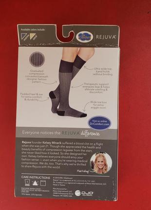 Dr comfort компрессионные чулки носки rejuva health m мужские женские 20-30 мм рт.ст. елочка синие7 фото