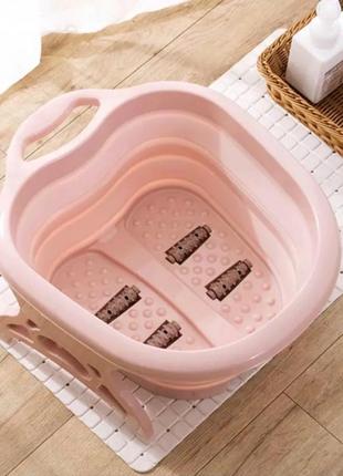 Масажна ванночка для ніг складна (рожевий)2 фото