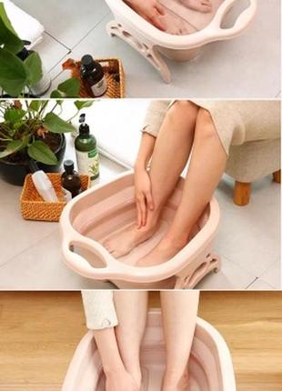 Масажна ванночка для ніг складна (рожевий)4 фото