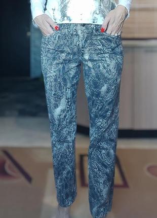 Акцентні котонові штани, джинси р. s-m, принт пітон2 фото