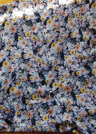 Неймовірно шикарна шифонова асиметрична сукня –міди в квітковий прінт з оборками воланами6 фото