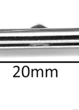 Концевик для браслетов,  украшений станочного плетения, цвет стальной  20 мм - 1 пара