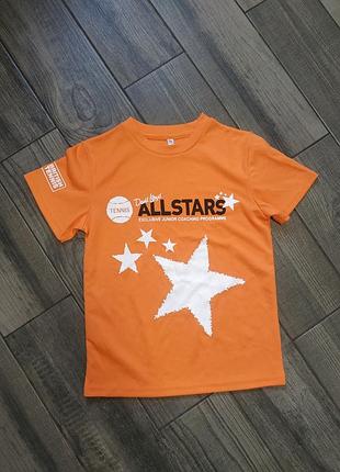 Спортивна оранжева футболка 7-8 років