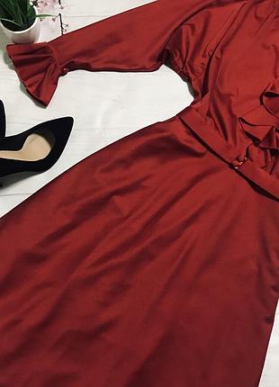 Платье миди волан модное 2