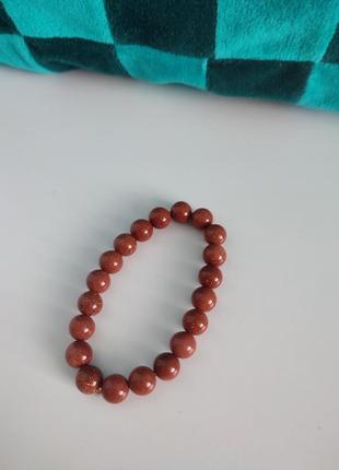 Браслет із натурального каменю золотий пісок