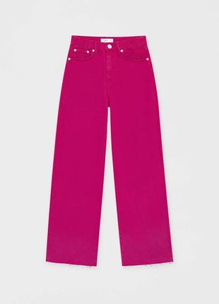 Яркие цветные широкие джинсы pull&bear - 38, 407 фото