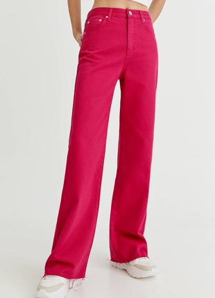 Яркие цветные широкие джинсы pull&bear - 38, 403 фото