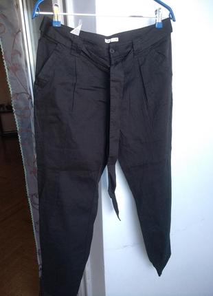 Новые лёгкие летние брюки с карманами и высоким поясом, m-l xl