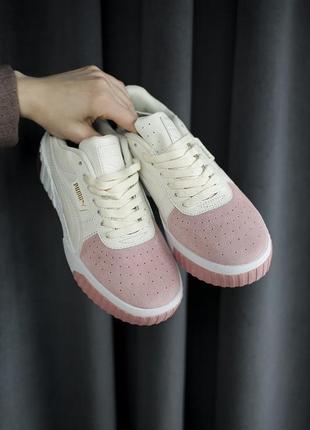 Кроссовки puma cali white женские кожаные белые кроссовки пума жіночі кросівки пума кали літо осінь1 фото