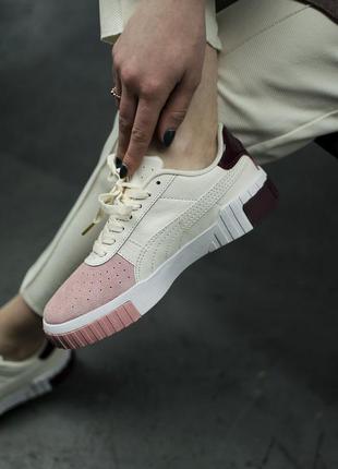 Кросівки puma cali white жіночі шкіряні білі кросівки пума жіночі кросівки пума калі літо осінь8 фото