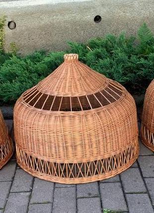 Подвесная люстра плетеная из лозы