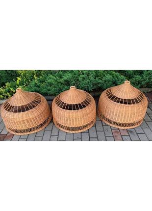 Подвесная люстра плетеная из лозы