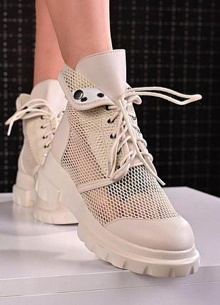 Акция! летние ботинки берцы с сеткой в стиле channel.