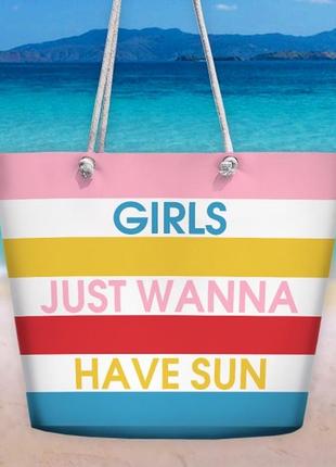 Пляжна сумка малібу girls just wanna have sun