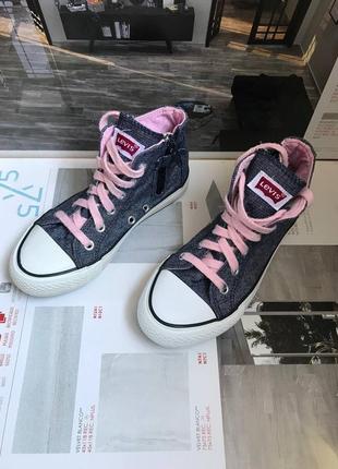 Кеды высокие детские левайс кеди високі дитячі levi's kids trucker hi glitter dcl017 р.30🇺🇸🇨🇳2 фото