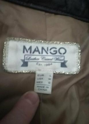 Кожаный бомбер косуха  mango6 фото